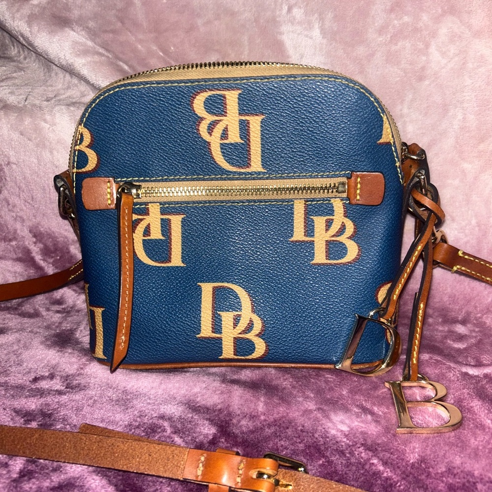 Dooney & Bourke Blue and Tan Crossbody Bag